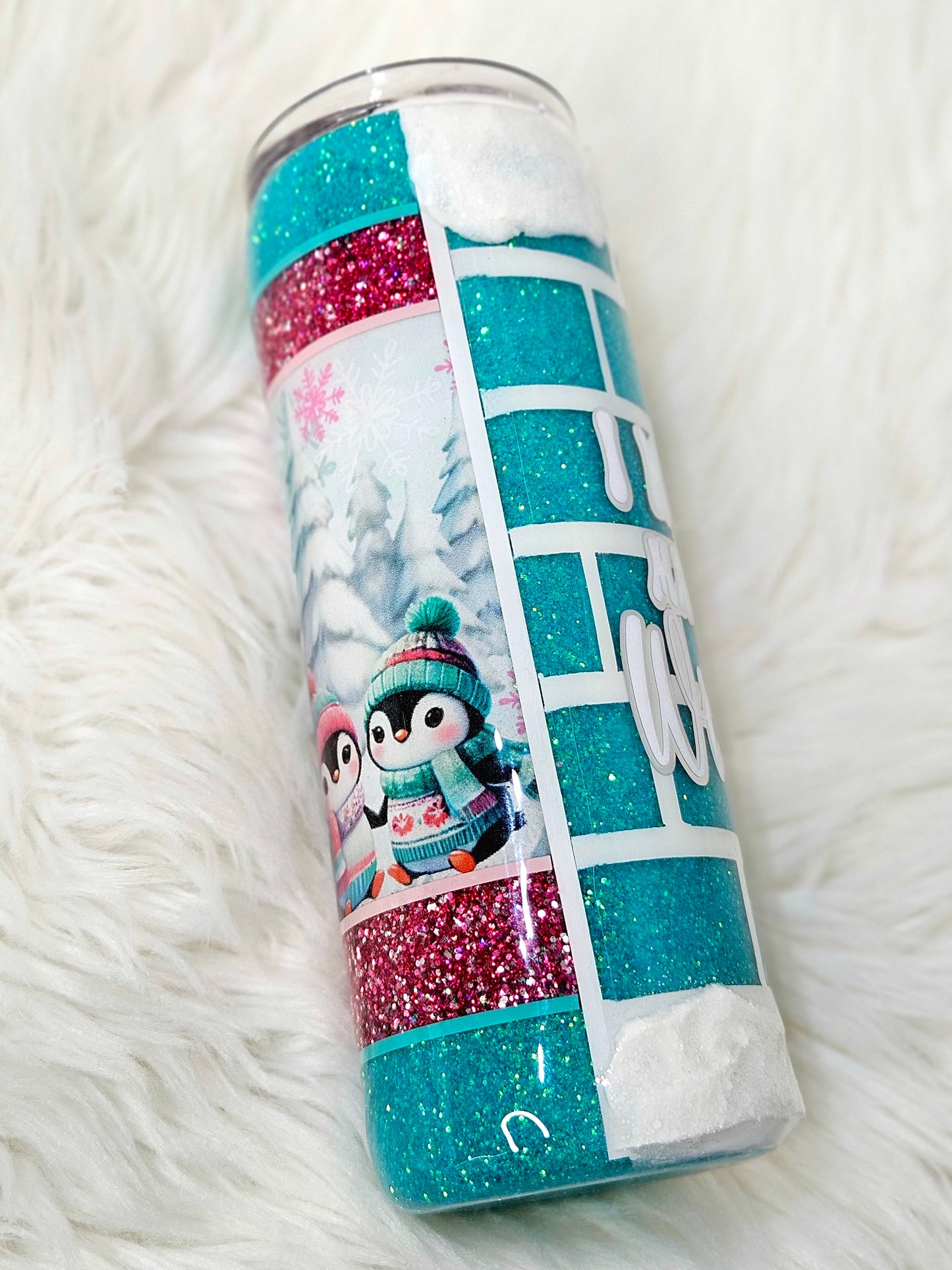I Wasn't Made For Winter 20oz Glitter Tumbler