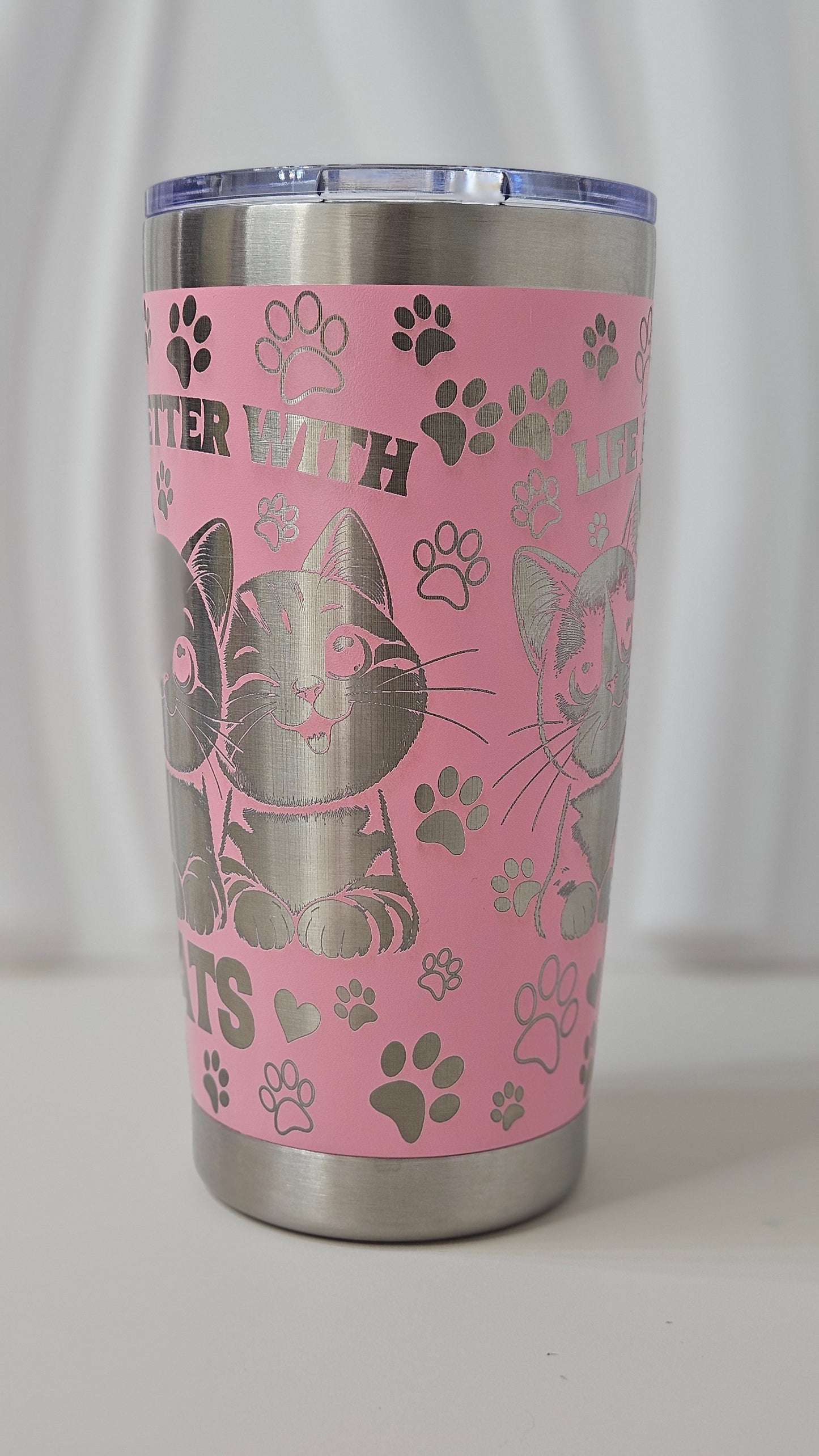 Life Is Better With Cats 20oz Engraved Tumbler