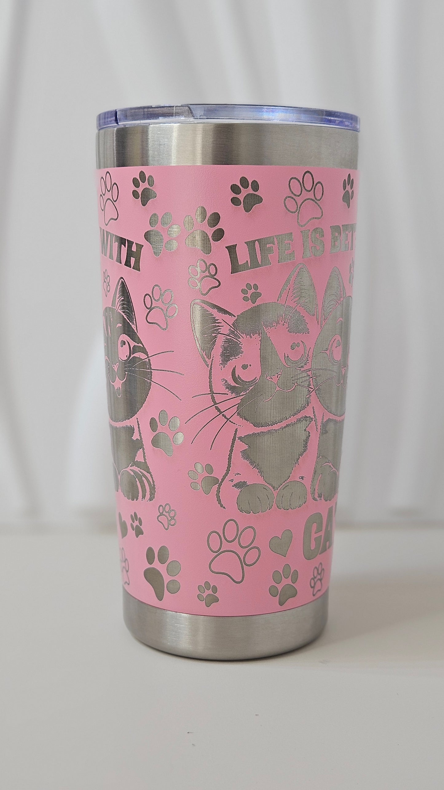 Life Is Better With Cats 20oz Engraved Tumbler