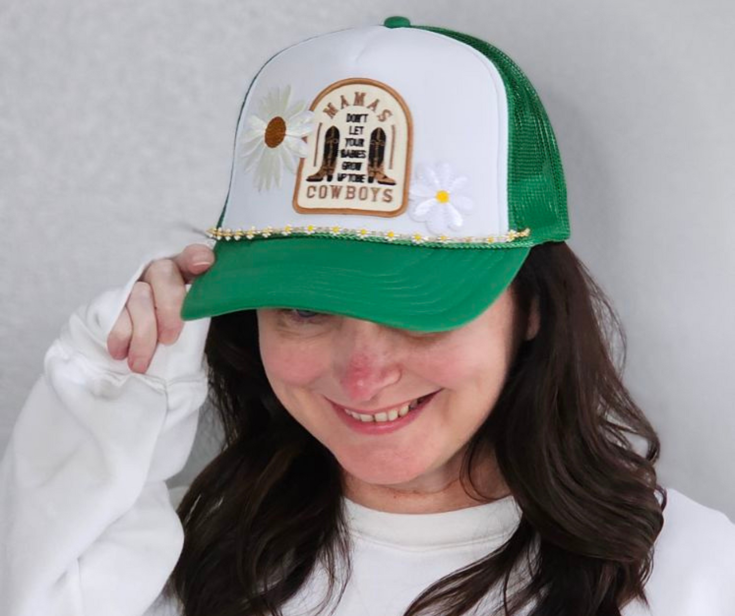 Blooming Outlaw Trucker Hat With Daisy Chain