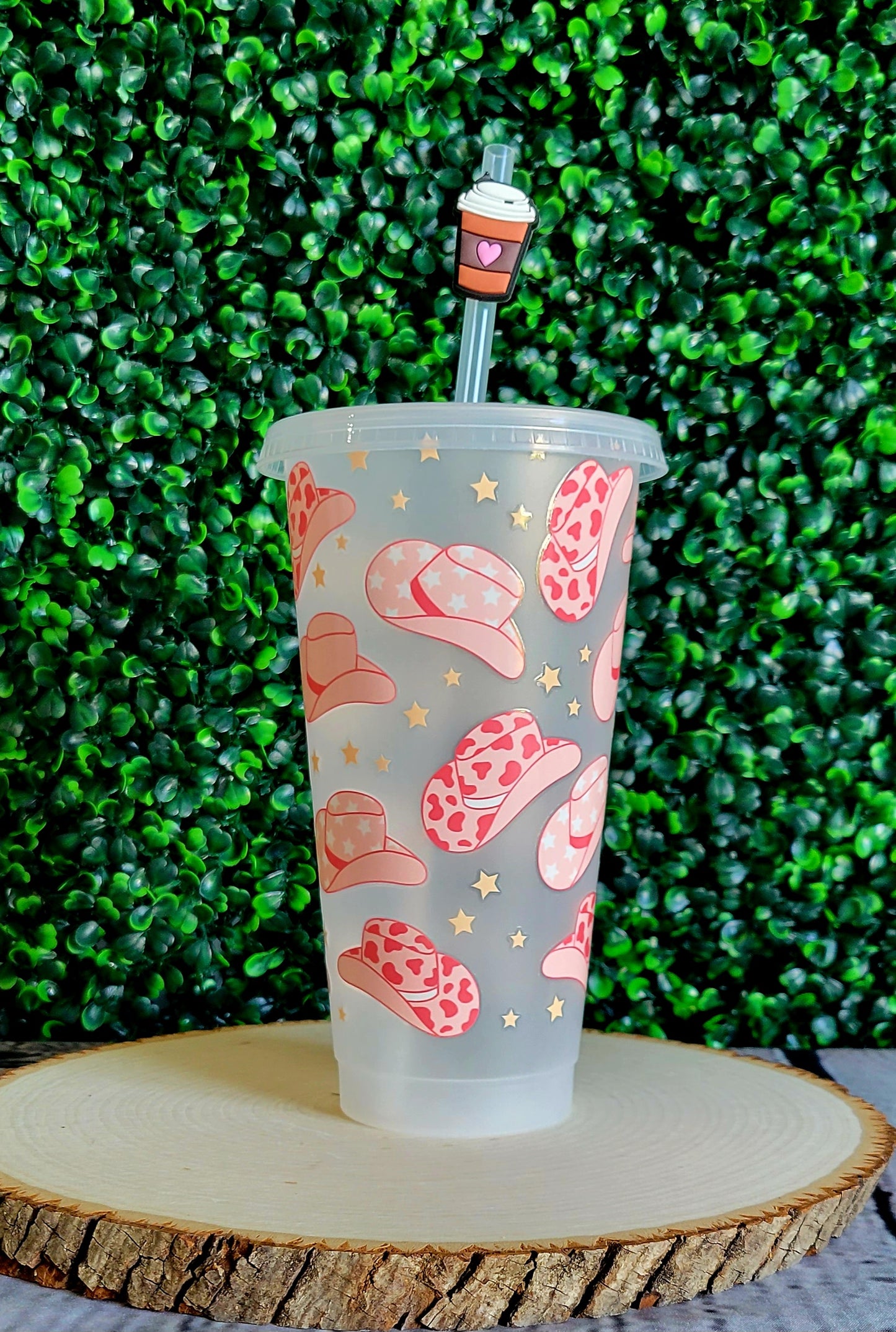 Pink Cowboy Hat 24oz Reusable Cold Cup