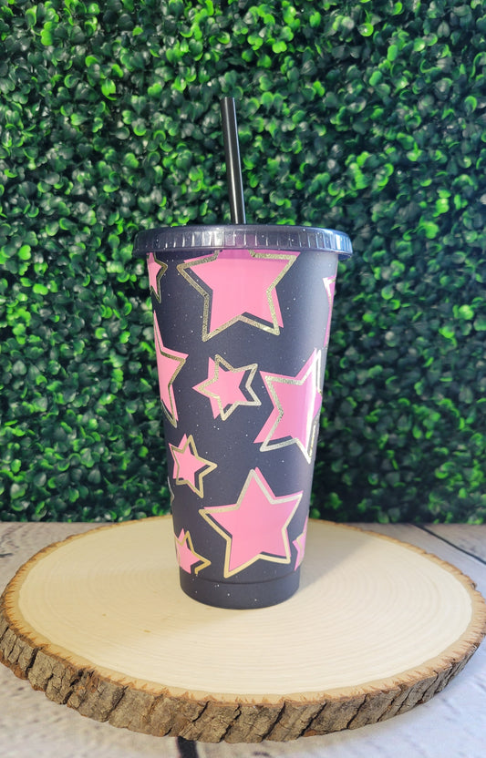 Pink Star 24oz Reusable Cold Cup