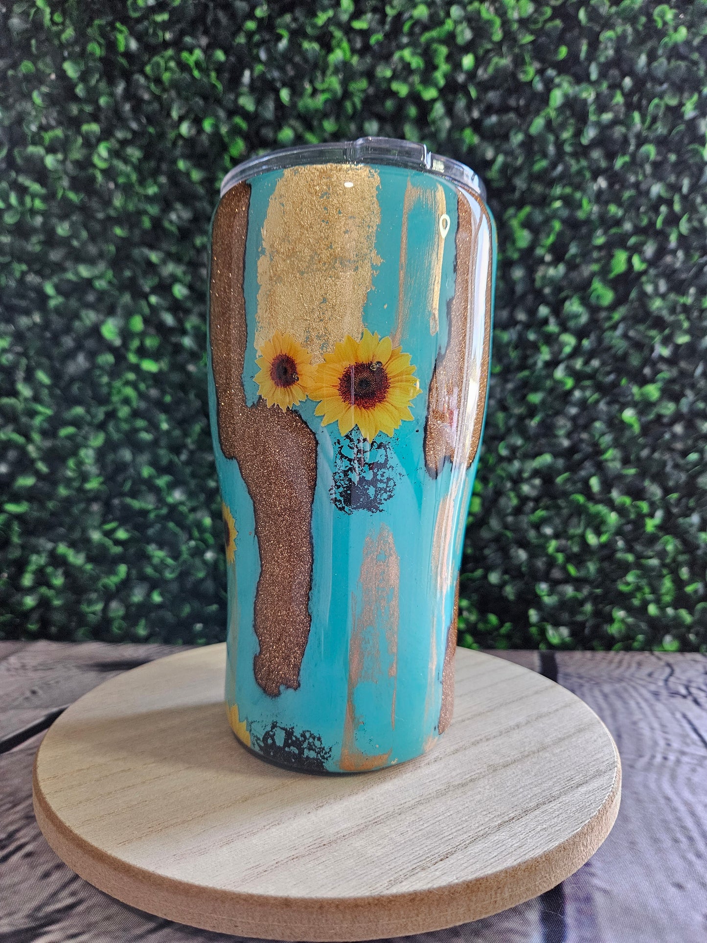 Rustic Sunflower 20oz Glittered Tumbler