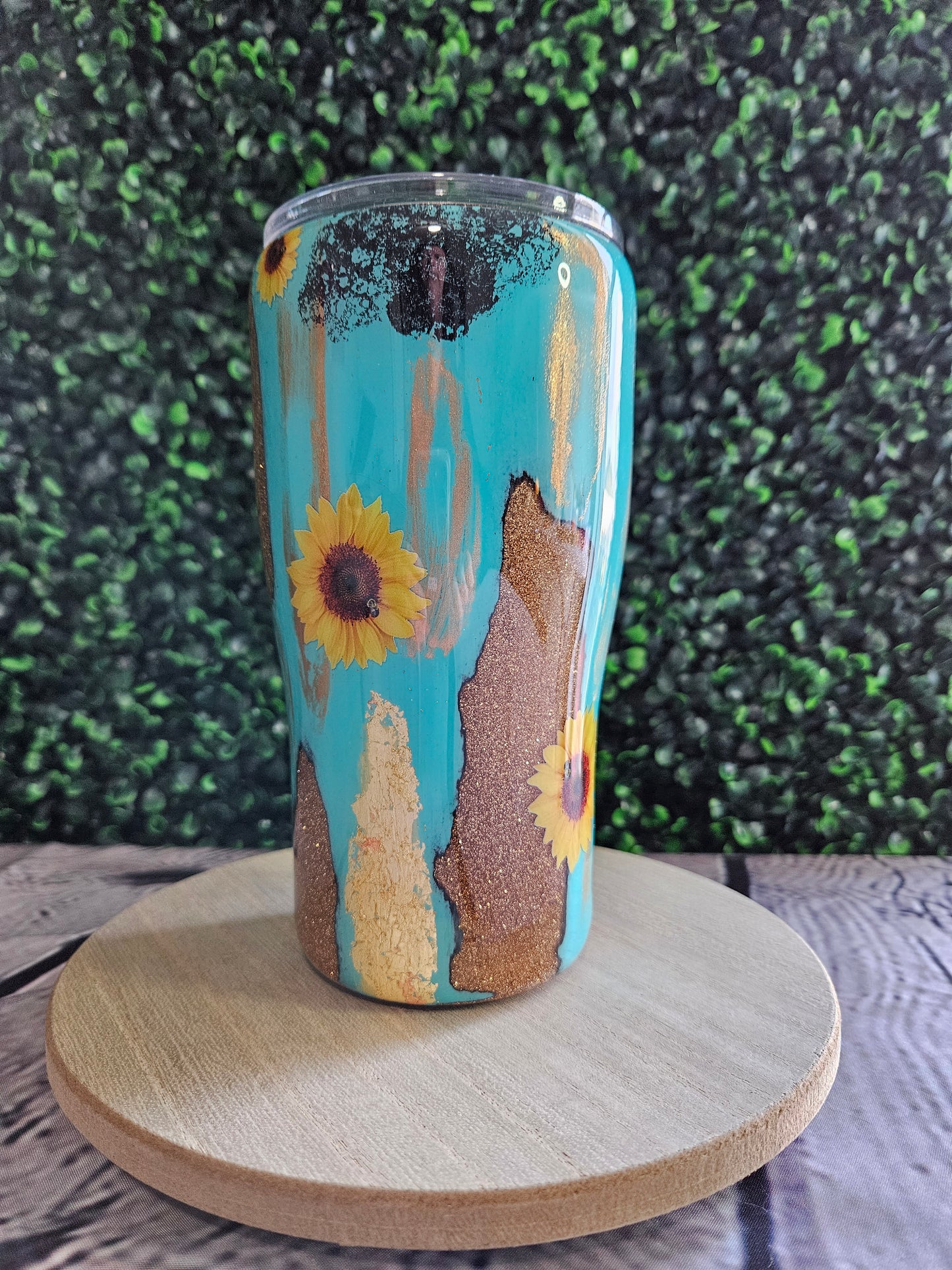 Rustic Sunflower 20oz Glittered Tumbler