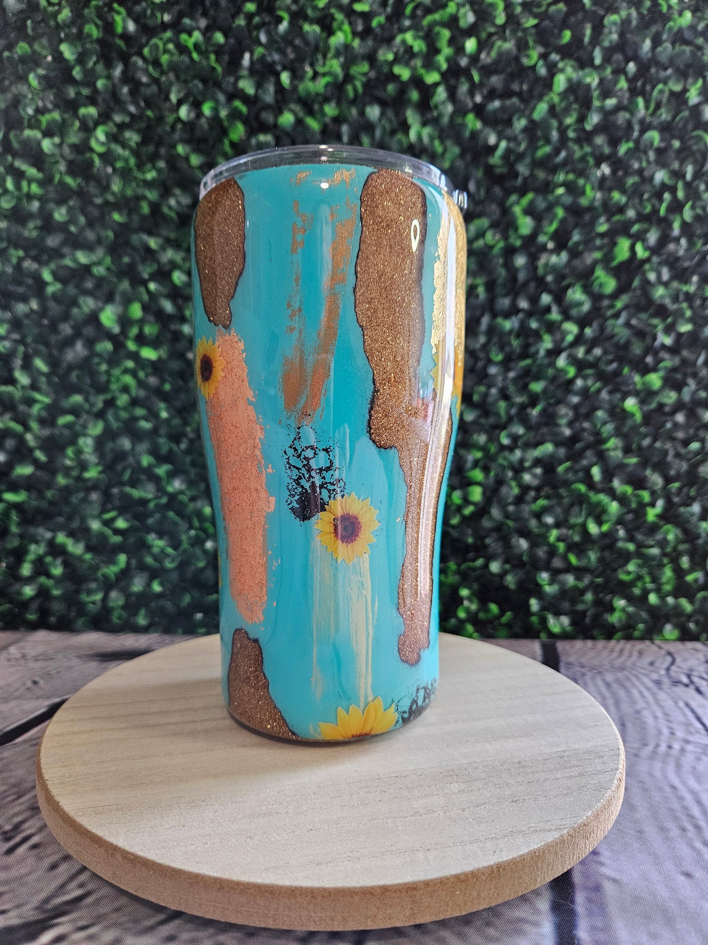 Rustic Sunflower 20oz Glittered Tumbler