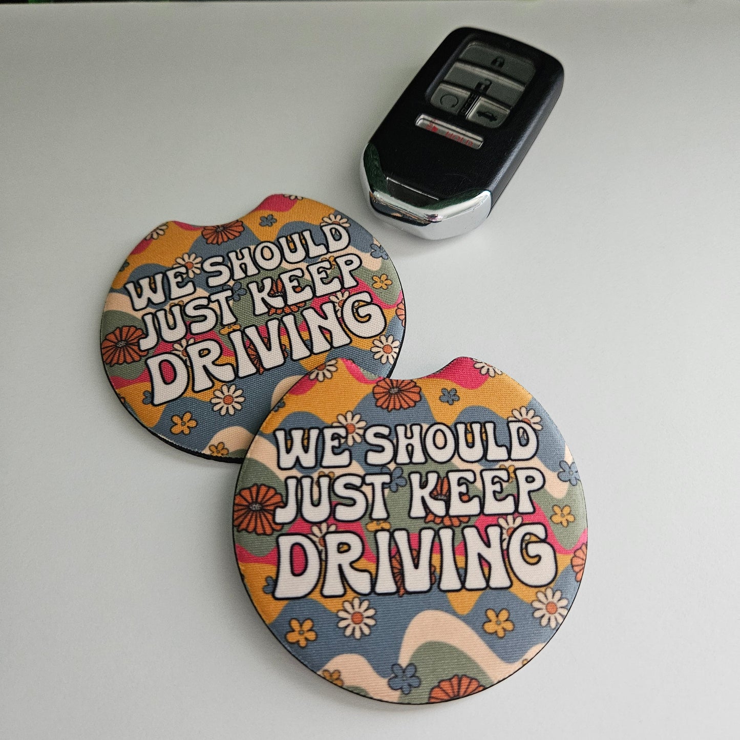 Keep Driving Car Coaster Set