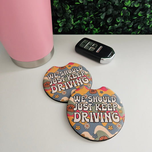 Keep Driving Car Coaster Set