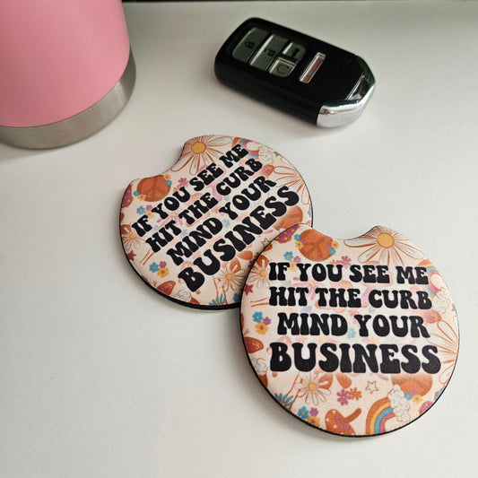 Mind Your Business Car Coaster Set