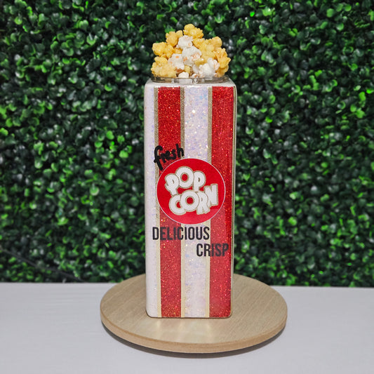 Popcorn Bucket Glittered 24oz Tumbler