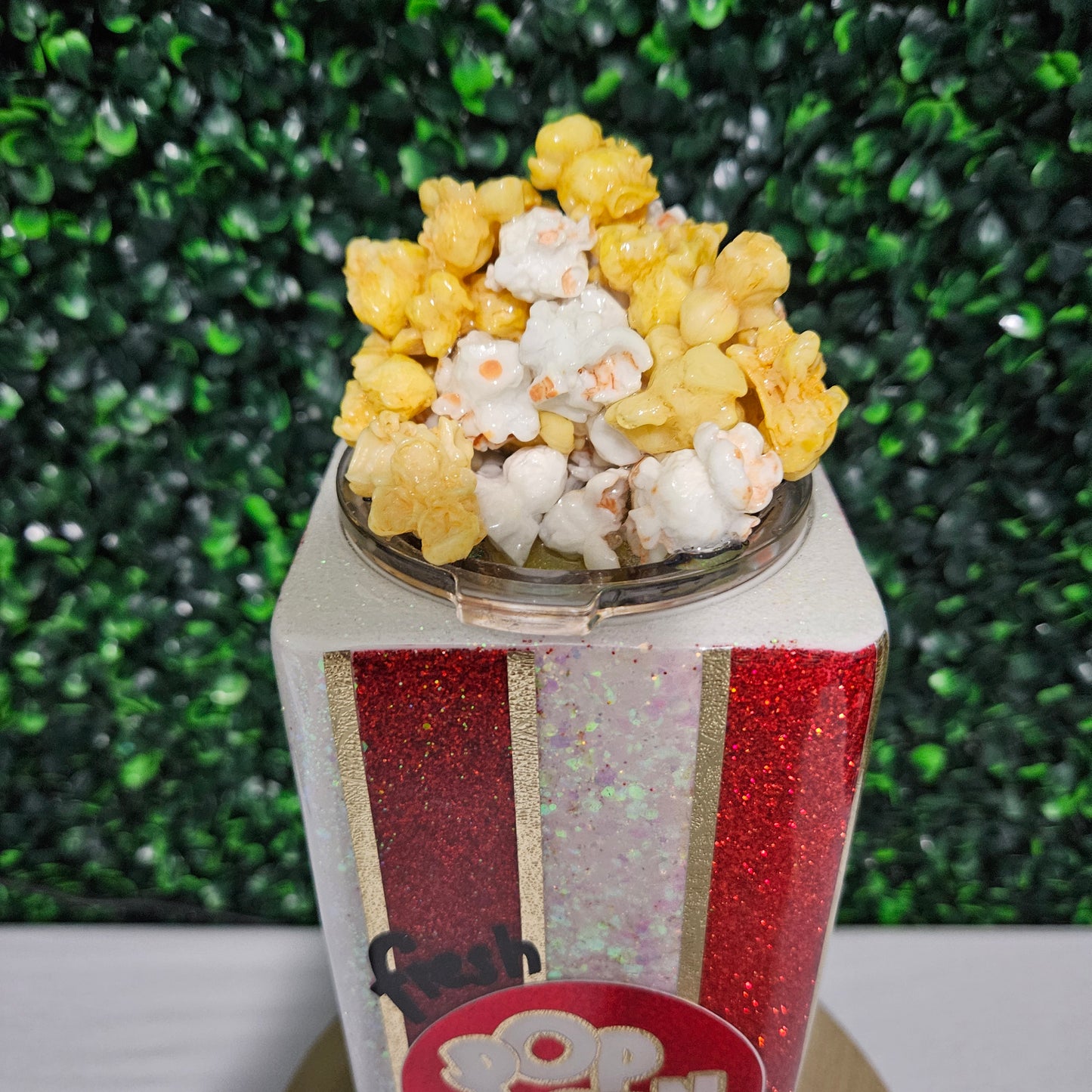 Popcorn Bucket Glittered 24oz Tumbler