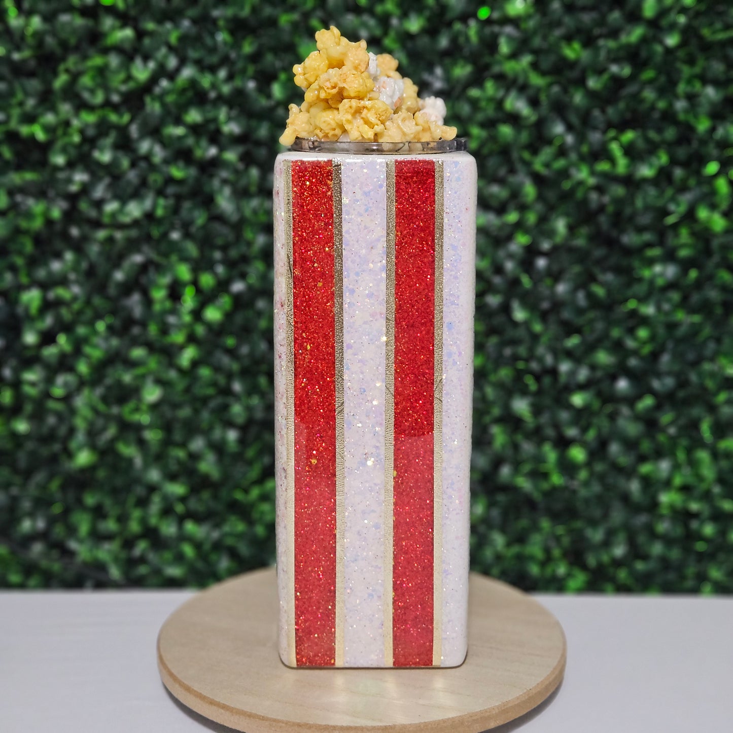 Popcorn Bucket Glittered 24oz Tumbler