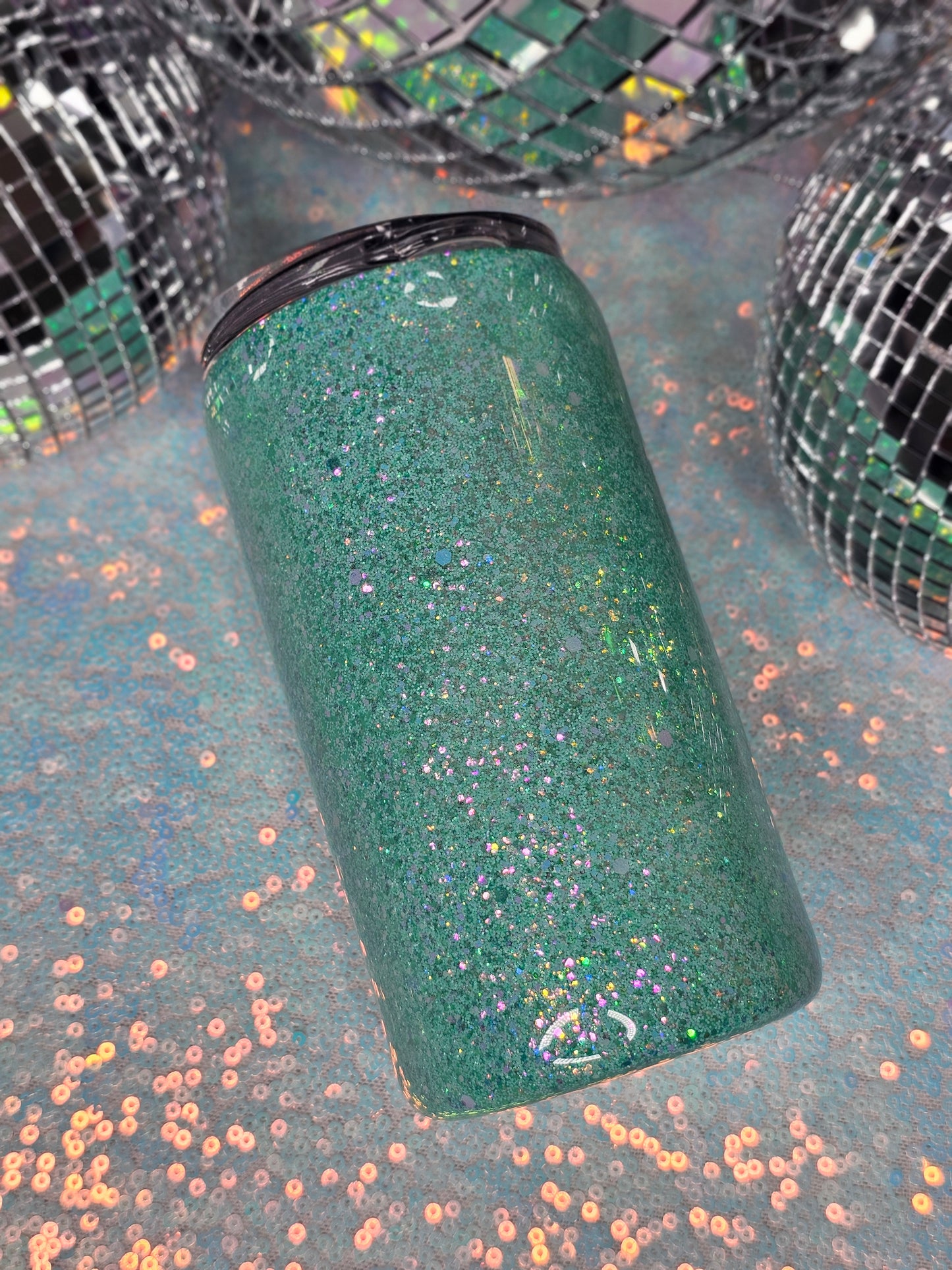 Dead But Caffeinated 12OZ Glitter Tumbler