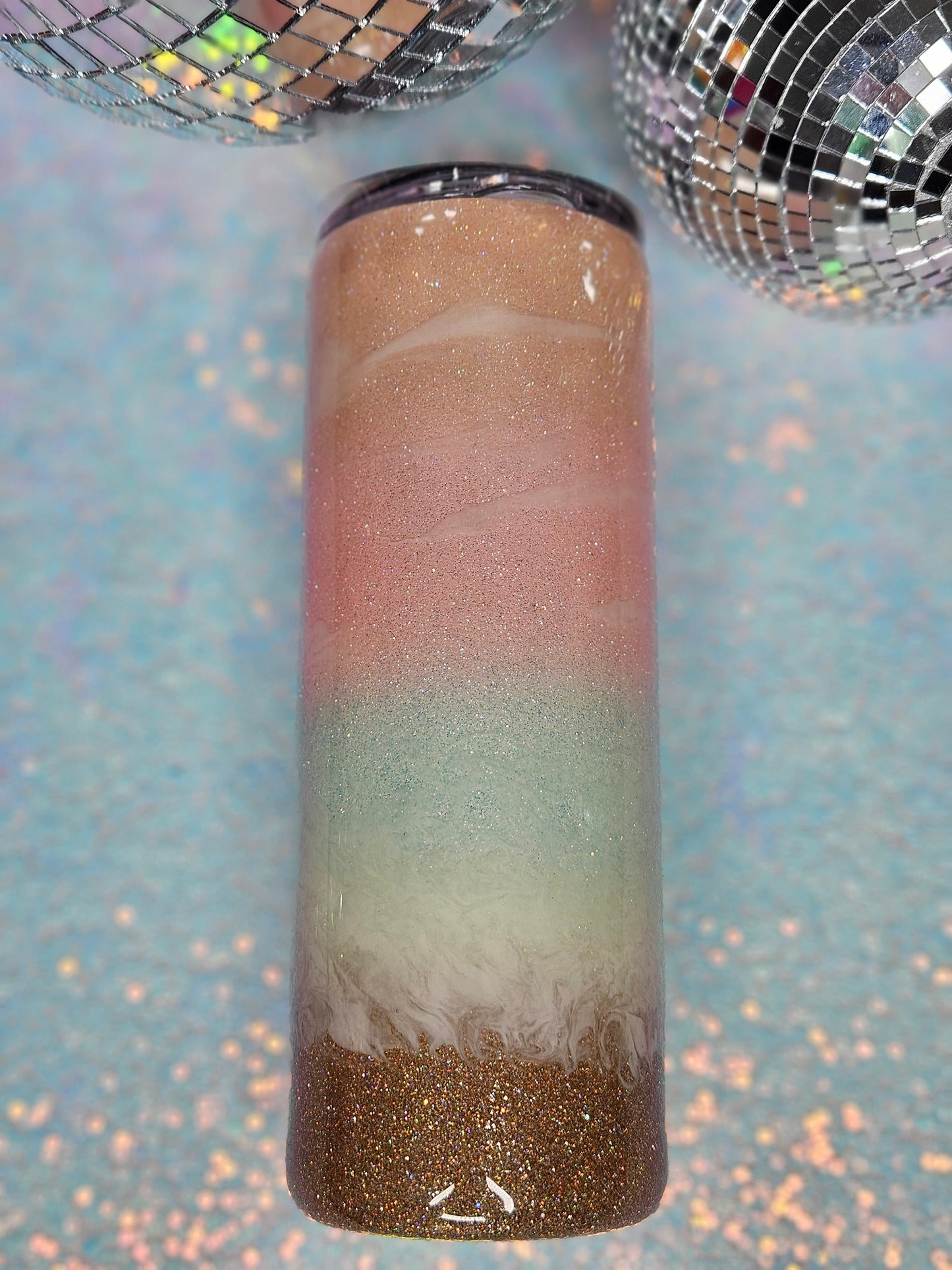 Pastel Beach Sunset 20oz Glitter Tumbler