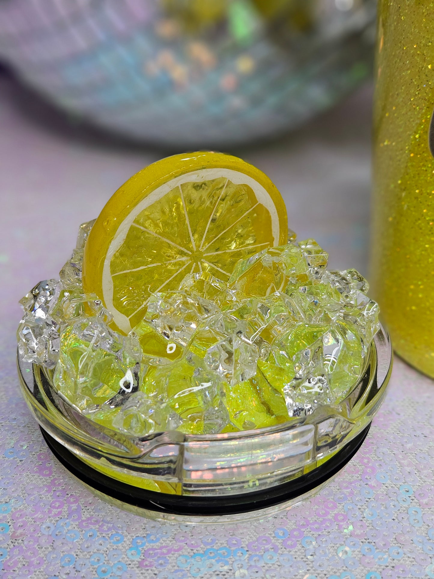 Lemonade 20oz Glitter Tumbler With Ice Topper