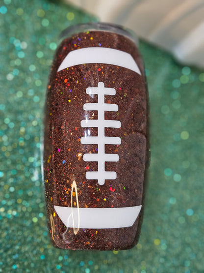 Football 25oz Glitter Tumbler