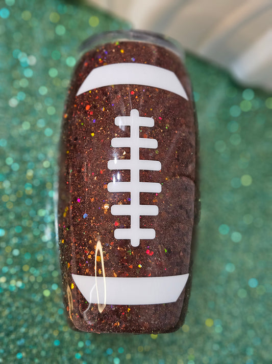 Football 25oz Glitter Tumbler