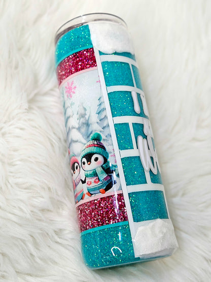 I Wasn't Made For Winter 20oz Glitter Tumbler