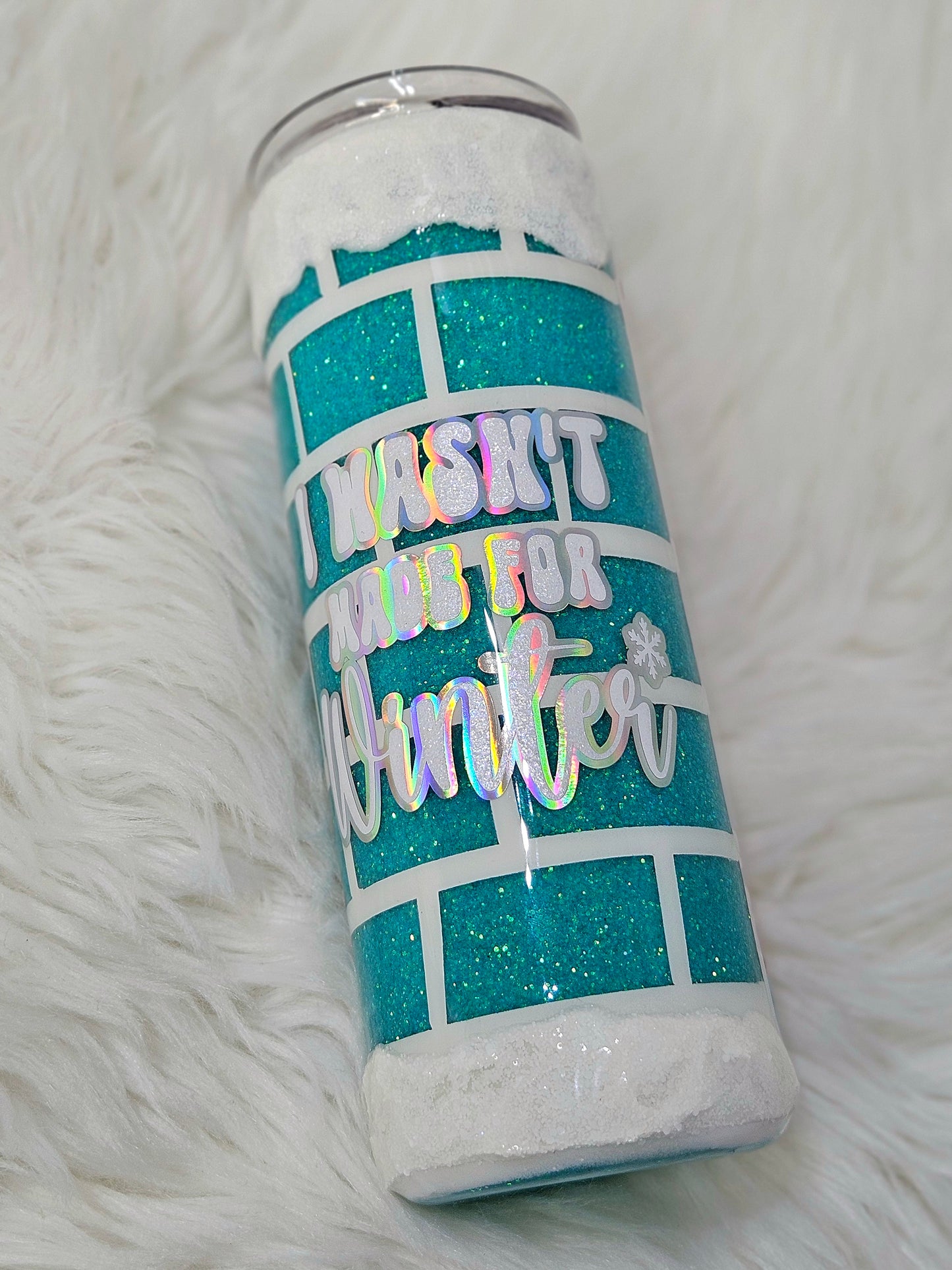 I Wasn't Made For Winter 20oz Glitter Tumbler