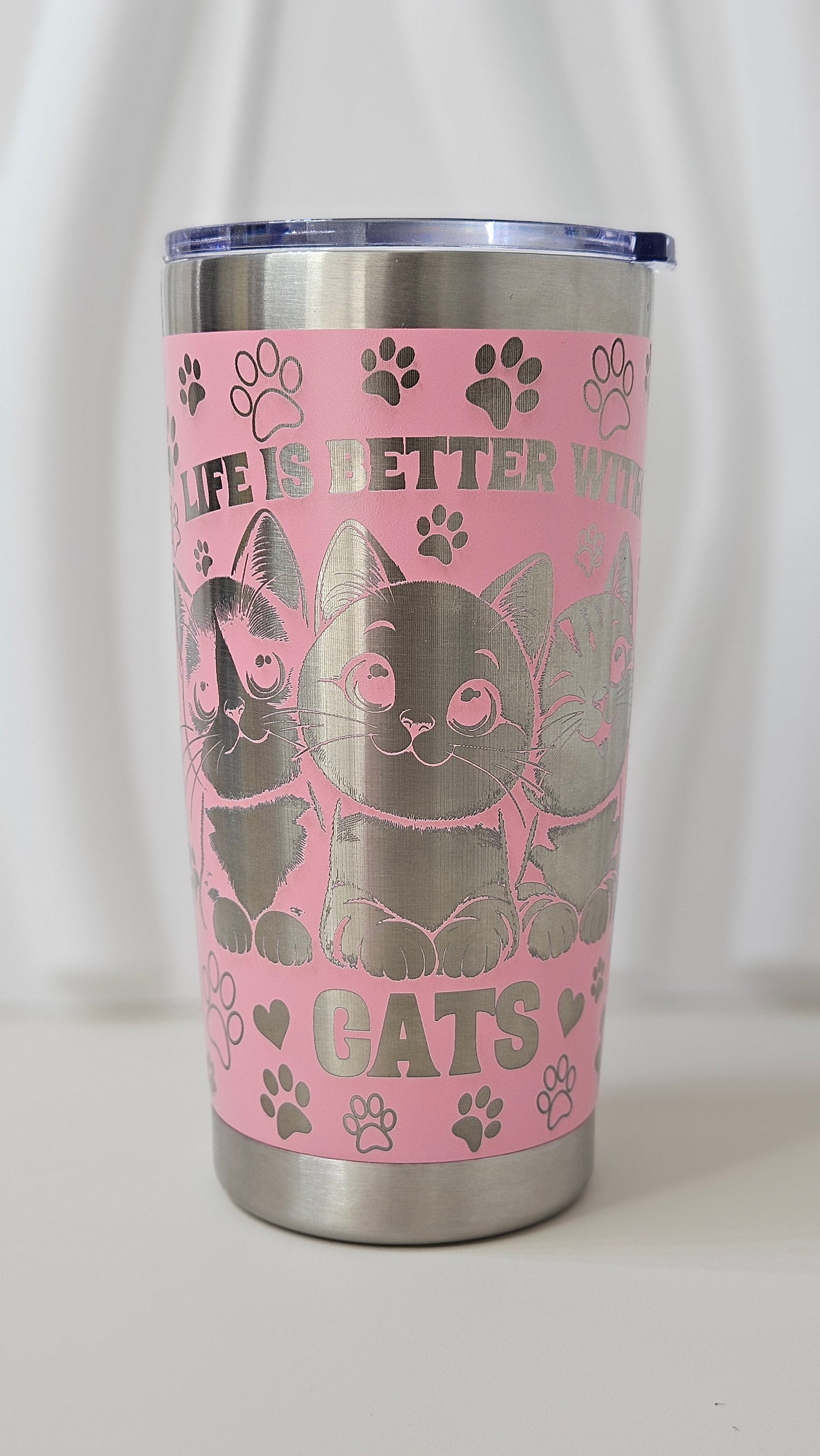 Life Is Better With Cats 20oz Engraved Tumbler
