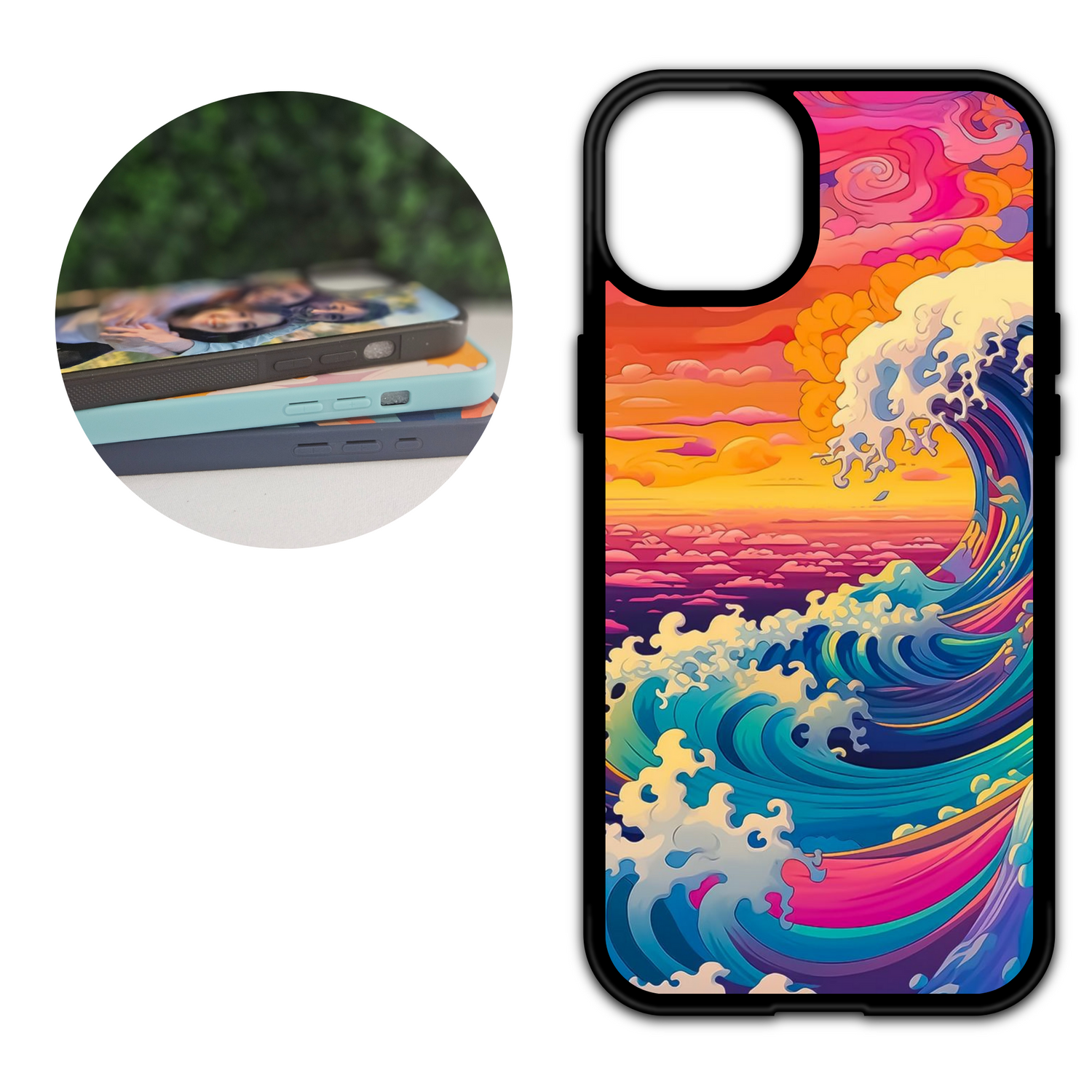 phone case with beach waves design