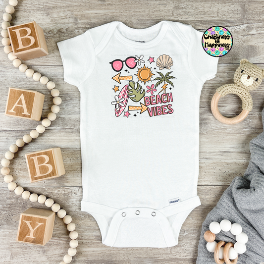 Beach Vibes Infant Girl Bodysuit & Toddler Tee