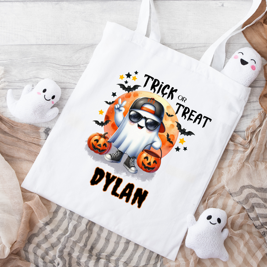 Personalized Ghost Trick-Or-Treat Bag