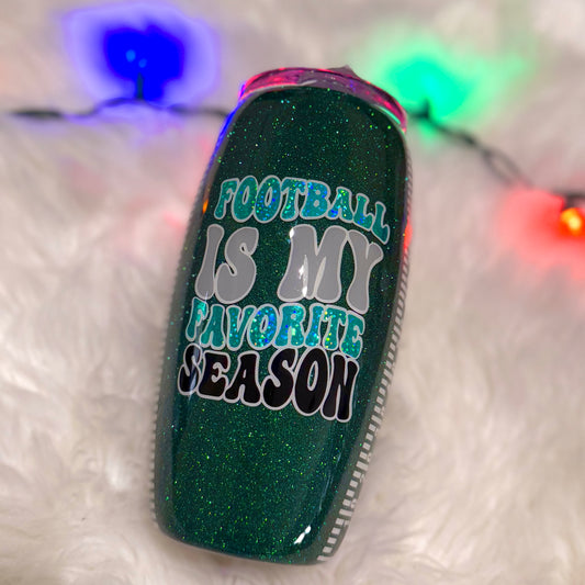 Teal Grey Football Team Tumbler