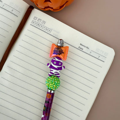 Purple Mummy Beaded Pen