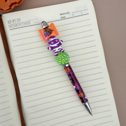 Purple Mummy Beaded Pen