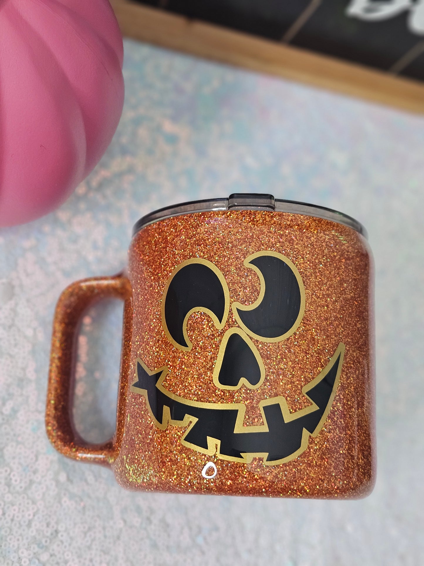 Jack-O'-Lantern 14oz Glitter Mug