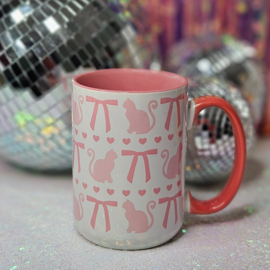 Pink Bow-tied Kitty 15oz Mug