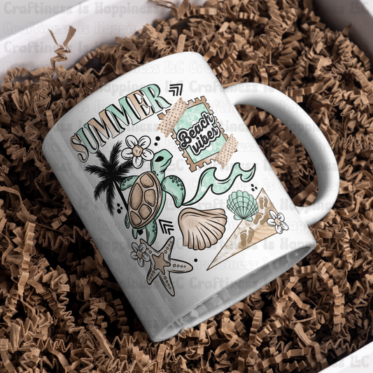 Summer Beach Waves 15oz Ceramic Mug
