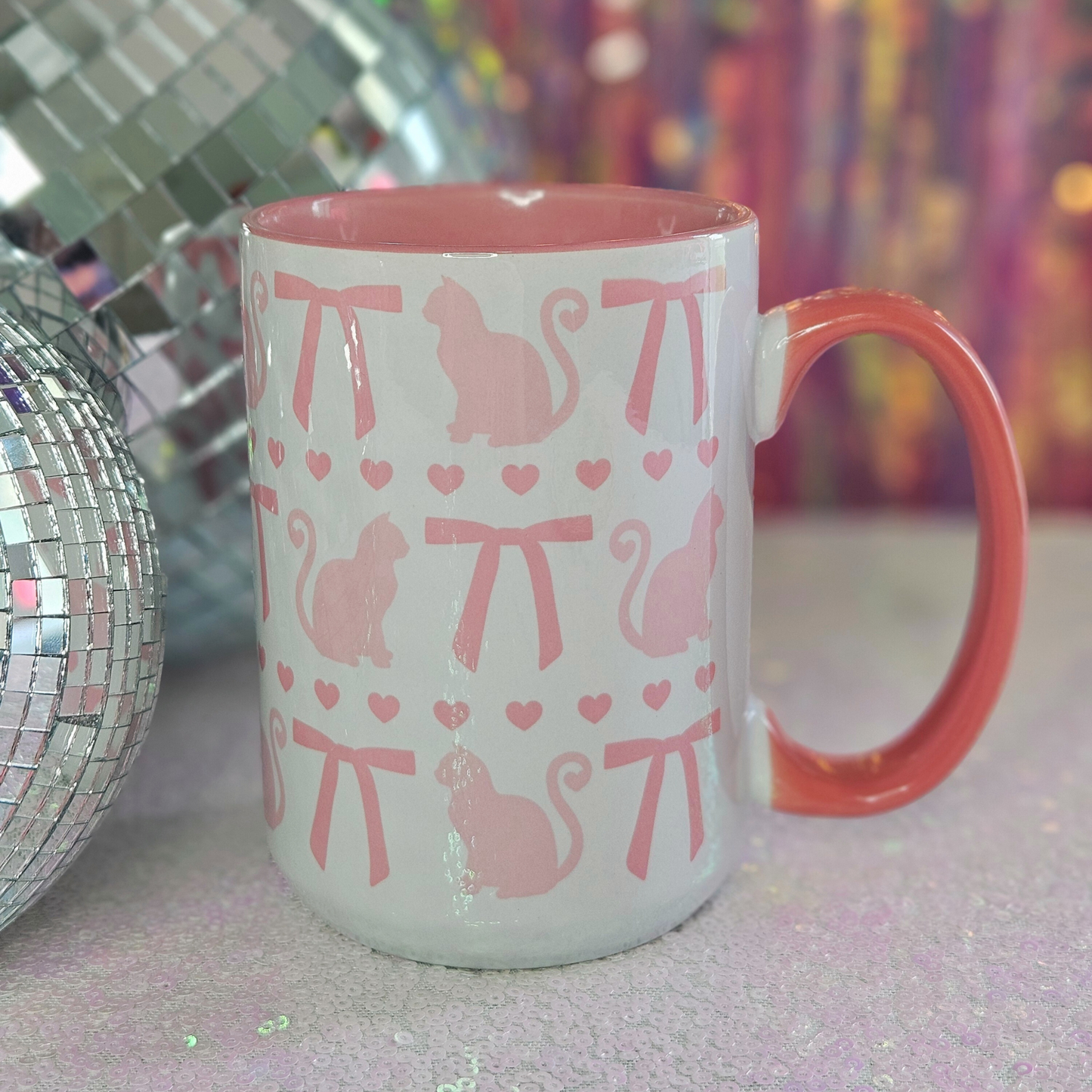 Pink Bow-tied Kitty 15oz Mug