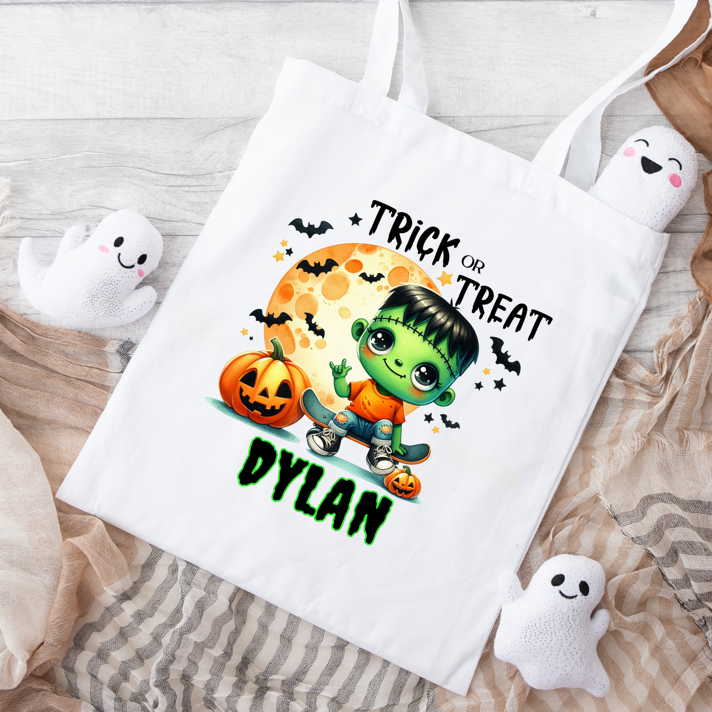 Personalized Monster Skate-Or-Treat Bag