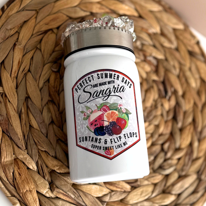 Sangria Tumbler, Faux Ice & Fruit Topper, Summer Drinkware